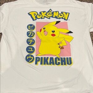 Pokemon Pikachu White Tee with Yellow and Pink Accents